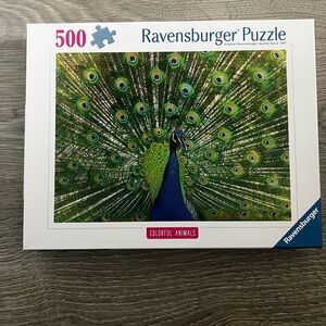 Ravensburger Colorful Animals Puzzle 500 Pieces- Peacock